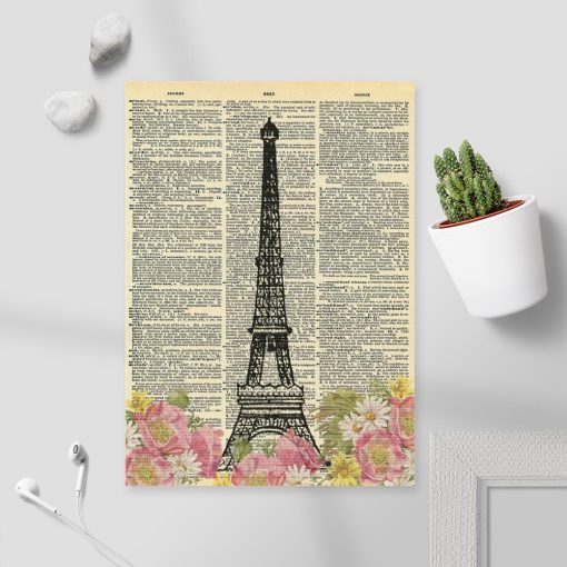 Plakat z kartka z Paryża