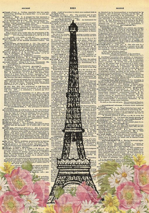 Plakat z wieżą Eiffla w Paryżu