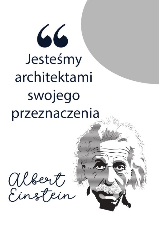 Plakat cytat Einsteina o przeznaczeniu dla młodzieży