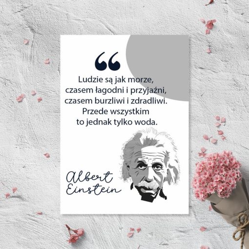 Plakat z motywem sentencji Einsteina