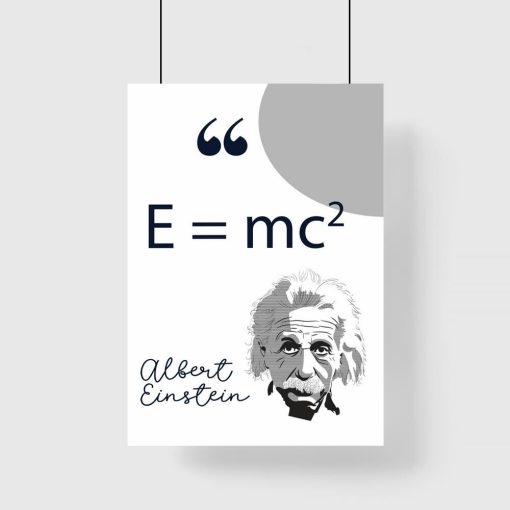 Plakat z wzorem fizycznym E=mc2 - teoria względności