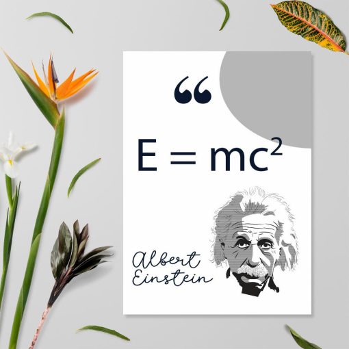 Plakat z wzorem teorii względności Einsteina