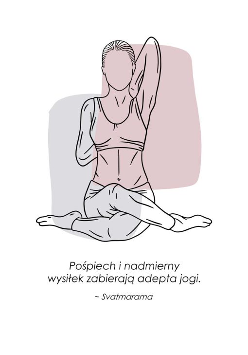 plakat z dziewczyną ćwiczącą jogę